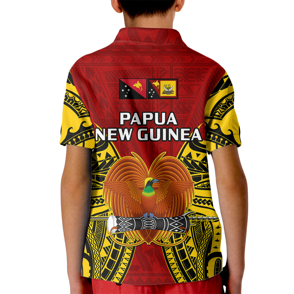 Papua New Guinea Kid Polo Shirt Western Province Mix Coat Of Arms Polynesian Art LT14 - Polynesian Pride