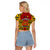 Papua New Guinea Raglan Cropped T Shirt Western Province Mix Coat Of Arms Polynesian Art LT14 - Polynesian Pride