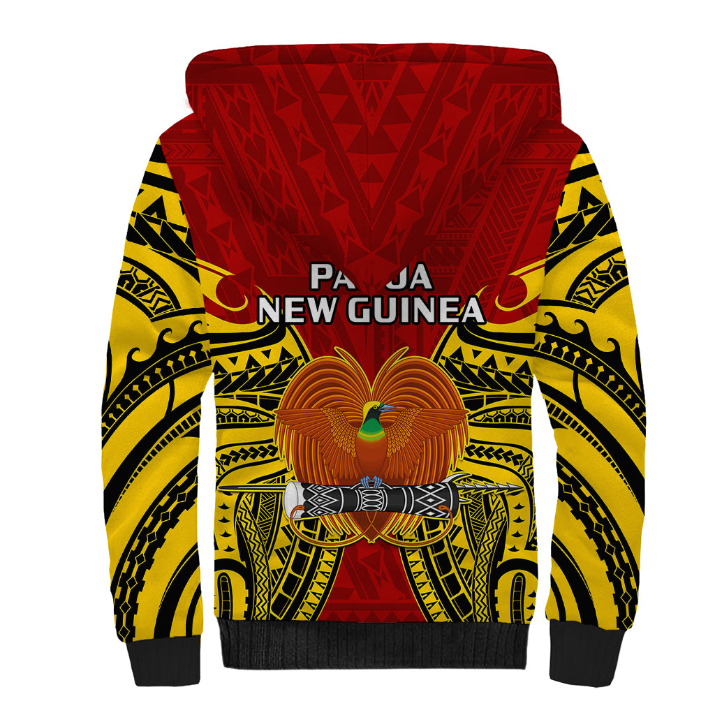 Papua New Guinea Sherpa Hoodie Western Province Mix Coat Of Arms Polynesian Art LT14 - Polynesian Pride