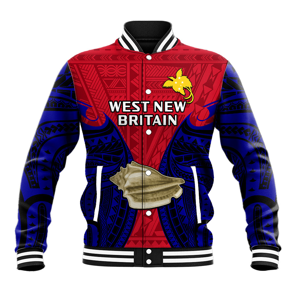 Papua New Guinea Baseball Jacket West New Britain Province Mix Coat Of Arms Polynesian Art LT14 Unisex Red - Polynesian Pride