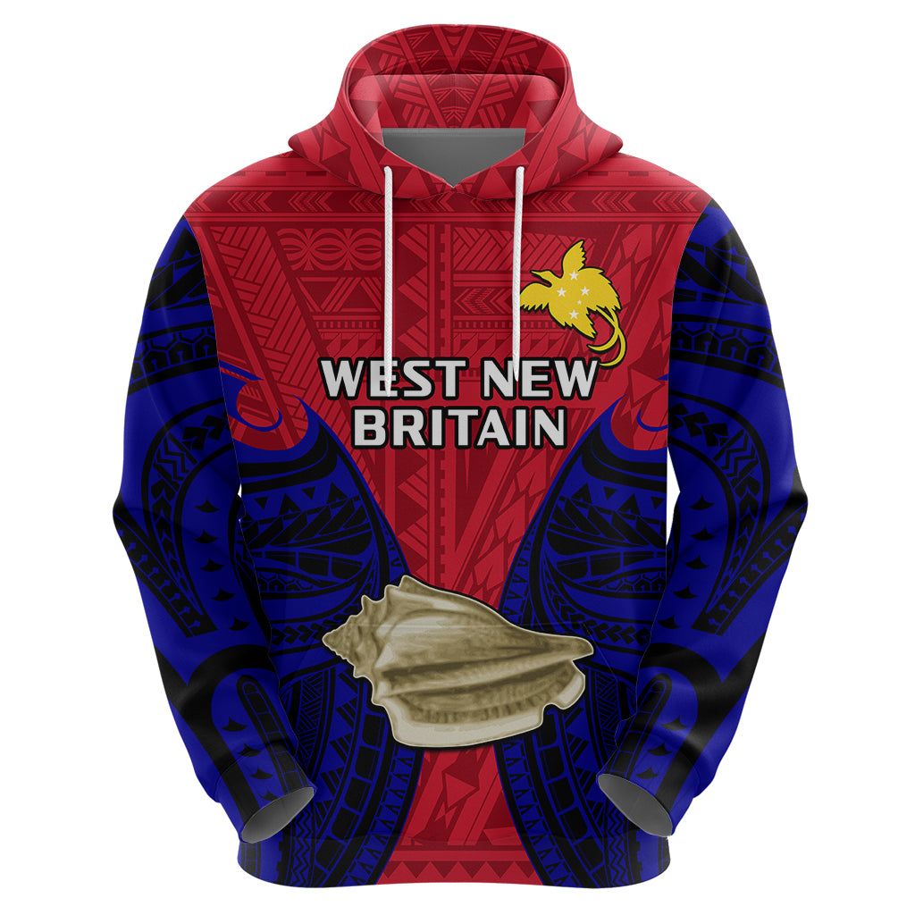 Custom Papua New Guinea Hoodie West New Britain Province Mix Coat of Arms Polynesian Art LT14 Zip Hoodie Red - Polynesian Pride