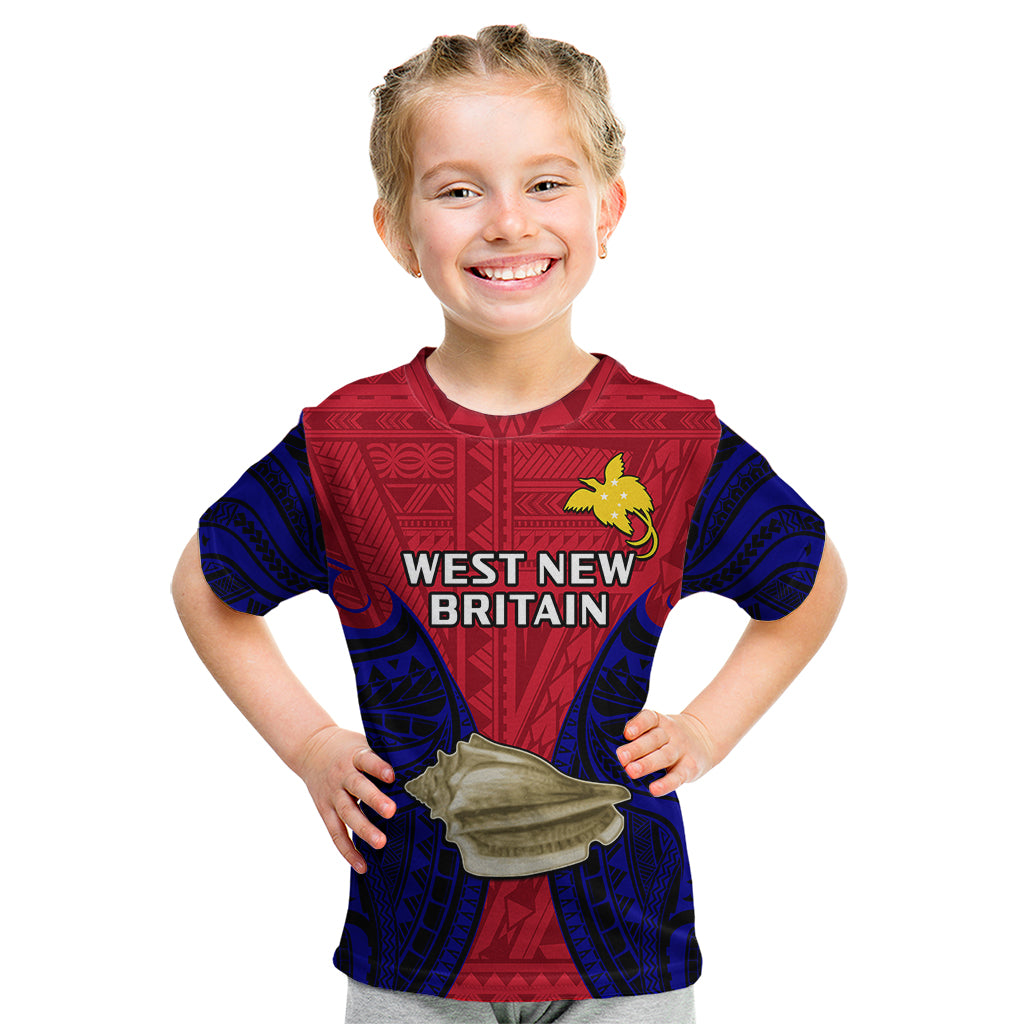 (Custom Personalised) Papua New Guinea Kid T Shirt West New Britain Province Mix Coat Of Arms Polynesian Art LT14 Youth XL Size14 - Polynesian Pride