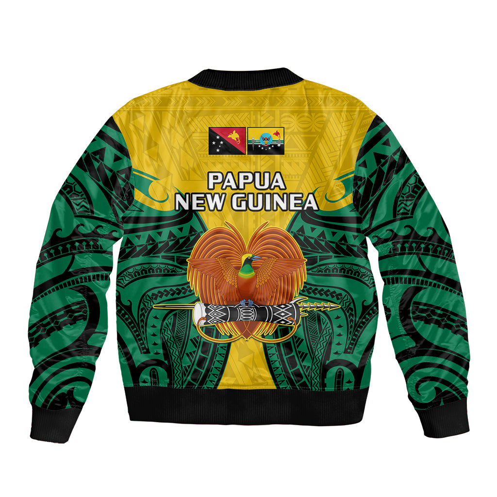 Papua New Guinea Bomber Jacket Hela Province Mix Coat Of Arms Polynesian Art LT14 - Polynesian Pride