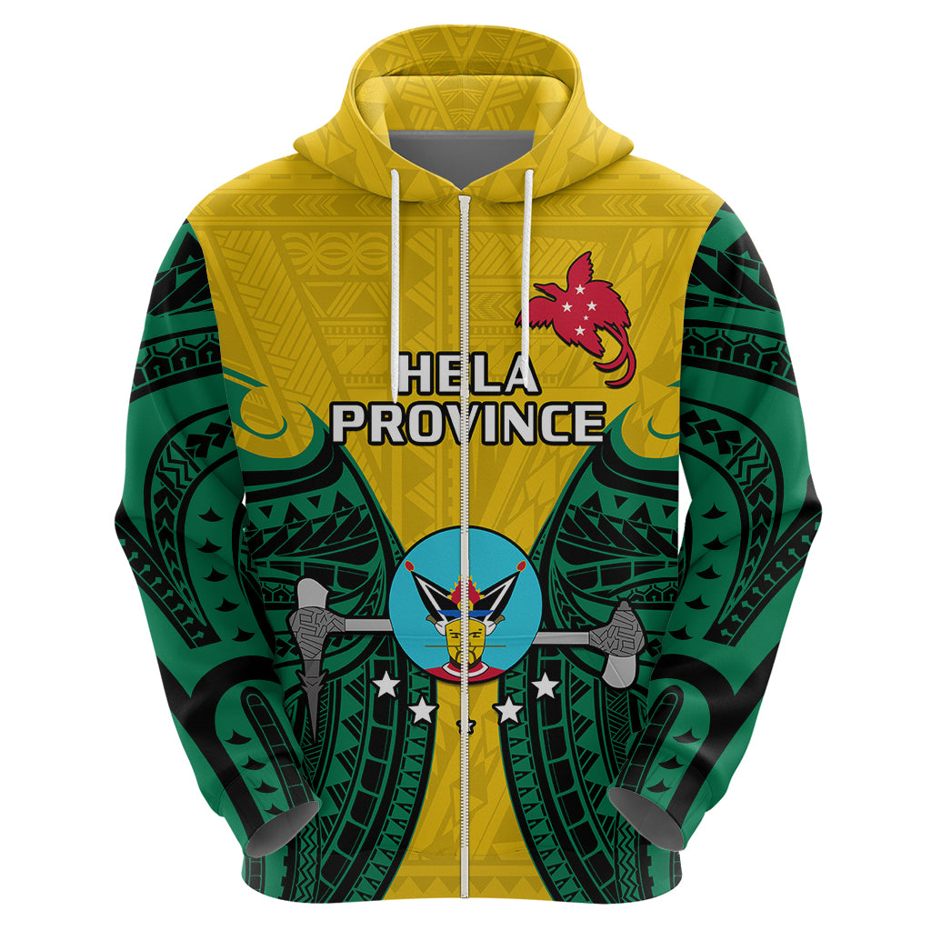 Custom Papua New Guinea Hoodie Hela Province Mix Coat of Arms Polynesian Art LT14 - Polynesian Pride
