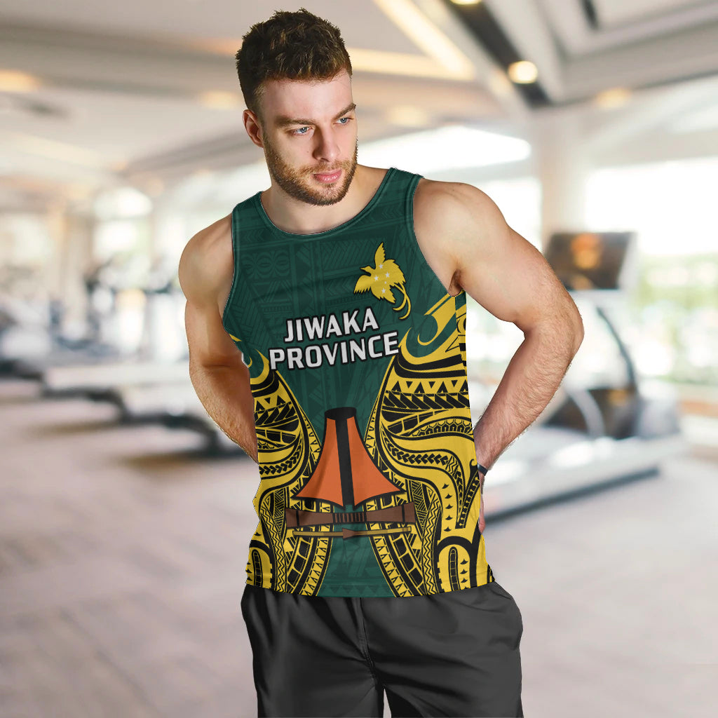 Papua New Guinea Men Tank Top Jiwaka Province Mix Coat Of Arms Polynesian Art LT14 - Polynesian Pride