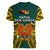 Papua New Guinea Women V Neck T Shirt Jiwaka Province Mix Coat Of Arms Polynesian Art LT14 - Polynesian Pride