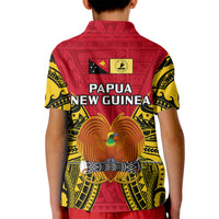 Papua New Guinea Kid Polo Shirt National Capital District Mix Coat Of Arms Polynesian Art LT14 - Polynesian Pride