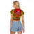 Papua New Guinea Raglan Cropped T Shirt National Capital District Mix Coat Of Arms Polynesian Art LT14 - Polynesian Pride