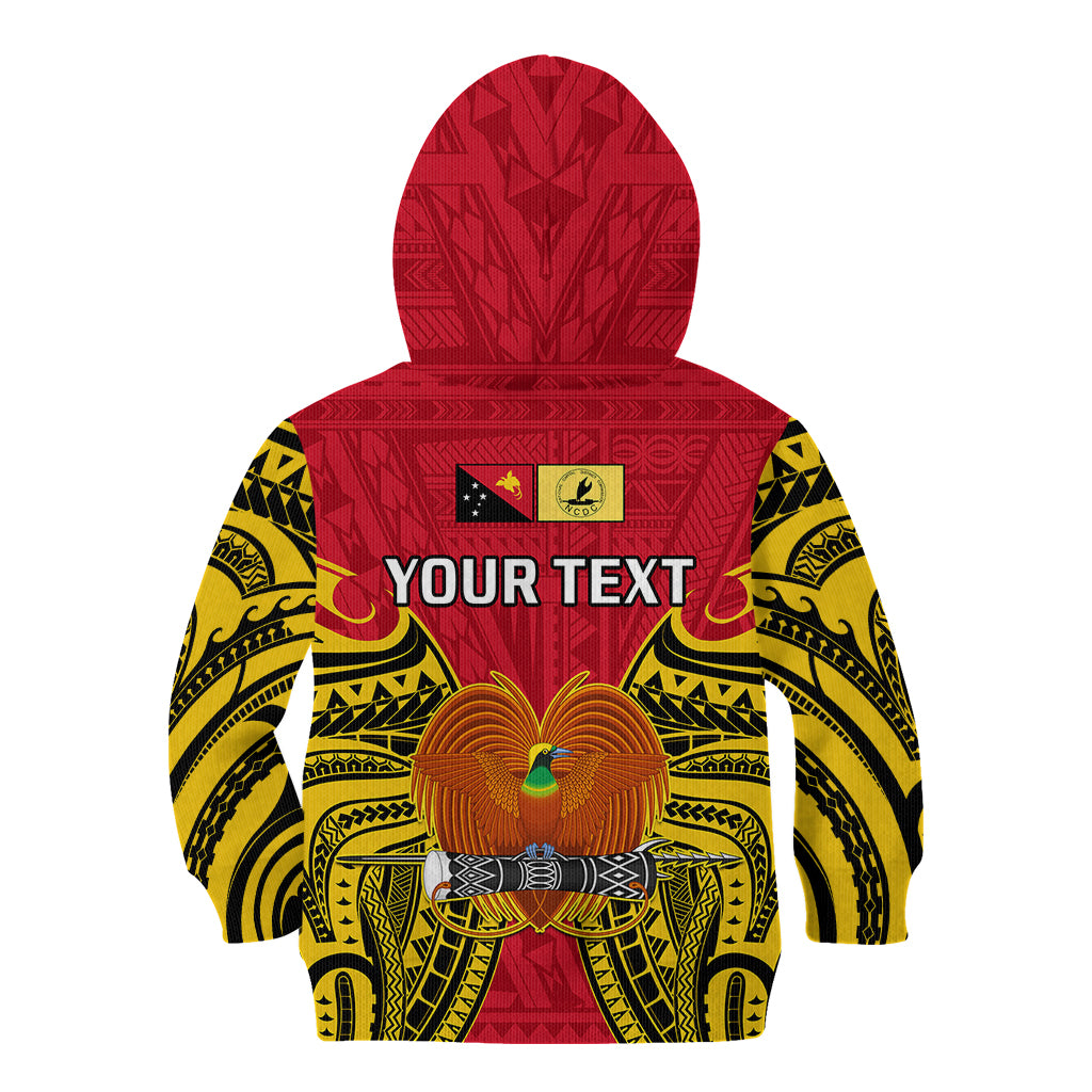 (Custom Personalised) Papua New Guinea Kid Hoodie National Capital District Mix Coat Of Arms Polynesian Art LT14 - Polynesian Pride