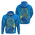 Custom Palau Hoodie Hibiscus Turtle Mix Coat of Arms Blue Version LT14 Pullover Hoodie Blue - Polynesian Pride