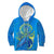 (Custom Personalised) Palau Kid Hoodie Hibiscus Turtle Mix Coat Of Arms Blue Version LT14 Blue - Polynesian Pride
