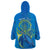 (Custom Personalised) Palau Wearable Blanket Hoodie Hibiscus Turtle Mix Coat Of Arms Blue Version LT14 - Polynesian Pride