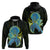 Custom Palau Hoodie Hibiscus Turtle Mix Coat of Arms Black Version LT14 Pullover Hoodie Black - Polynesian Pride