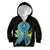 (Custom Personalised) Palau Kid Hoodie Hibiscus Turtle Mix Coat Of Arms Black Version LT14 - Polynesian Pride