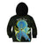 (Custom Personalised) Palau Kid Hoodie Hibiscus Turtle Mix Coat Of Arms Black Version LT14 - Polynesian Pride