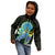 (Custom Personalised) Palau Kid Hoodie Hibiscus Turtle Mix Coat Of Arms Black Version LT14 - Polynesian Pride