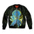 (Custom Personalised) Palau Sleeve Zip Bomber Jacket Hibiscus Turtle Mix Coat Of Arms Black Version LT14 Unisex Black - Polynesian Pride