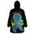 (Custom Personalised) Palau Wearable Blanket Hoodie Hibiscus Turtle Mix Coat Of Arms Black Version LT14 - Polynesian Pride