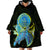(Custom Personalised) Palau Wearable Blanket Hoodie Hibiscus Turtle Mix Coat Of Arms Black Version LT14 - Polynesian Pride