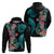 Palau Hoodie Tropical Flowers With Polynesian Pattern LT14 Black - Polynesian Pride