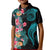 Palau Kid Polo Shirt Tropical Flowers With Polynesian Pattern LT14 Kid Black - Polynesian Pride