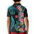 Palau Kid Polo Shirt Tropical Flowers With Polynesian Pattern LT14 - Polynesian Pride