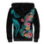 Palau Sherpa Hoodie Tropical Flowers With Polynesian Pattern LT14 - Polynesian Pride