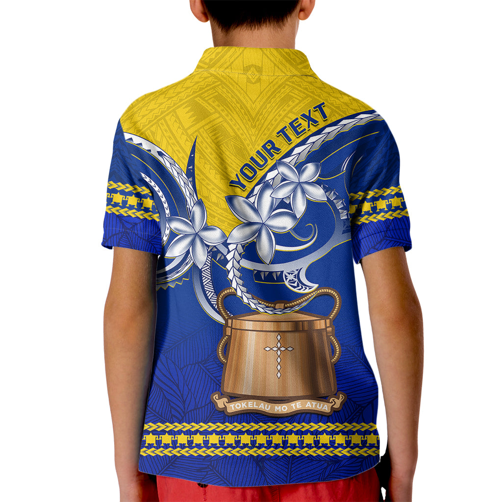 Tokelau Kid Polo Shirt Tokelauan Tatau Plumeria Special Style LT14 - Polynesian Pride