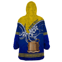 Tokelau Wearable Blanket Hoodie Tokelauan Tatau Plumeria Special Style LT14 - Polynesian Pride