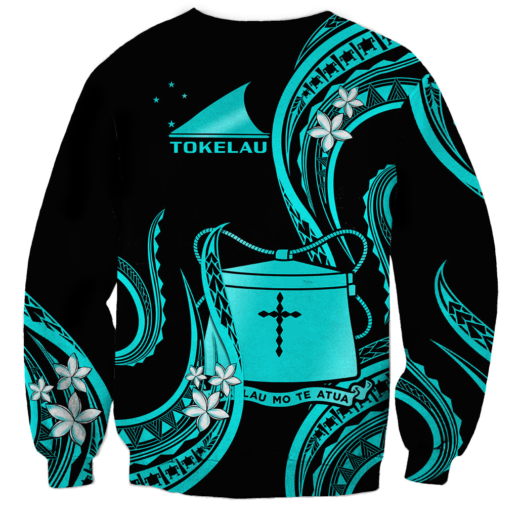 Tokelau Sweatshirt Tokelauan Tatau With Badge Light Turquoise LT14 - Polynesian Pride