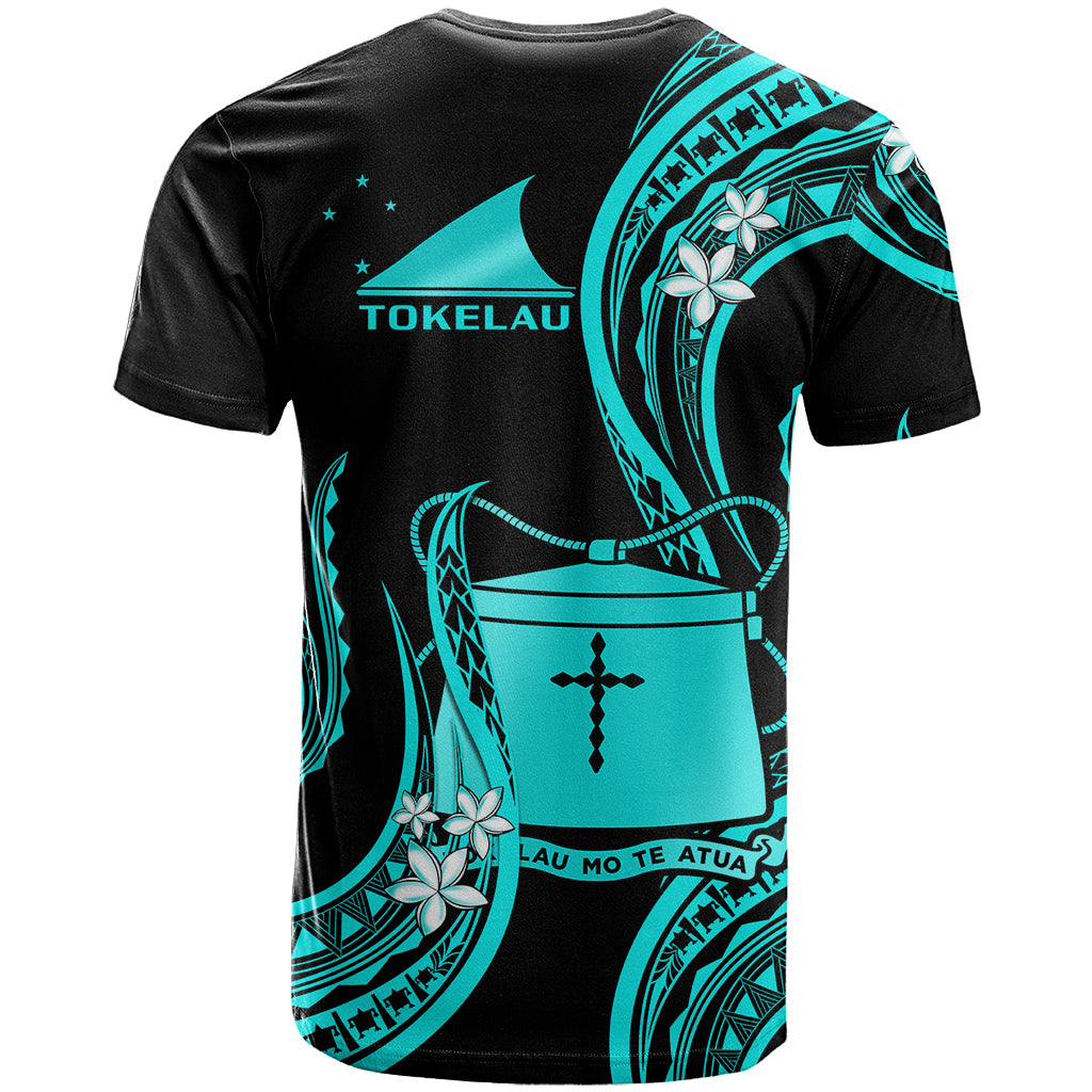 Tokelau T Shirt Tokelauan Tatau With Badge Light Turquoise LT14 - Polynesian Pride
