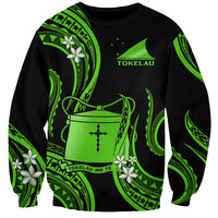 Tokelau Sweatshirt Tokelauan Tatau With Badge Green LT14 Unisex Green - Polynesian Pride