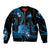 Tokelau Sleeve Zip Bomber Jacket Tokelauan Tatau With Badge Blue LT14 Unisex Blue - Polynesian Pride