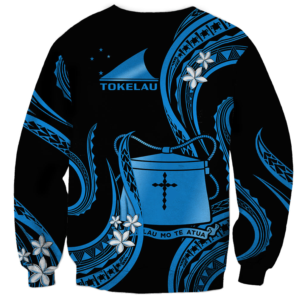 Tokelau Sweatshirt Tokelauan Tatau With Badge Blue LT14 - Polynesian Pride