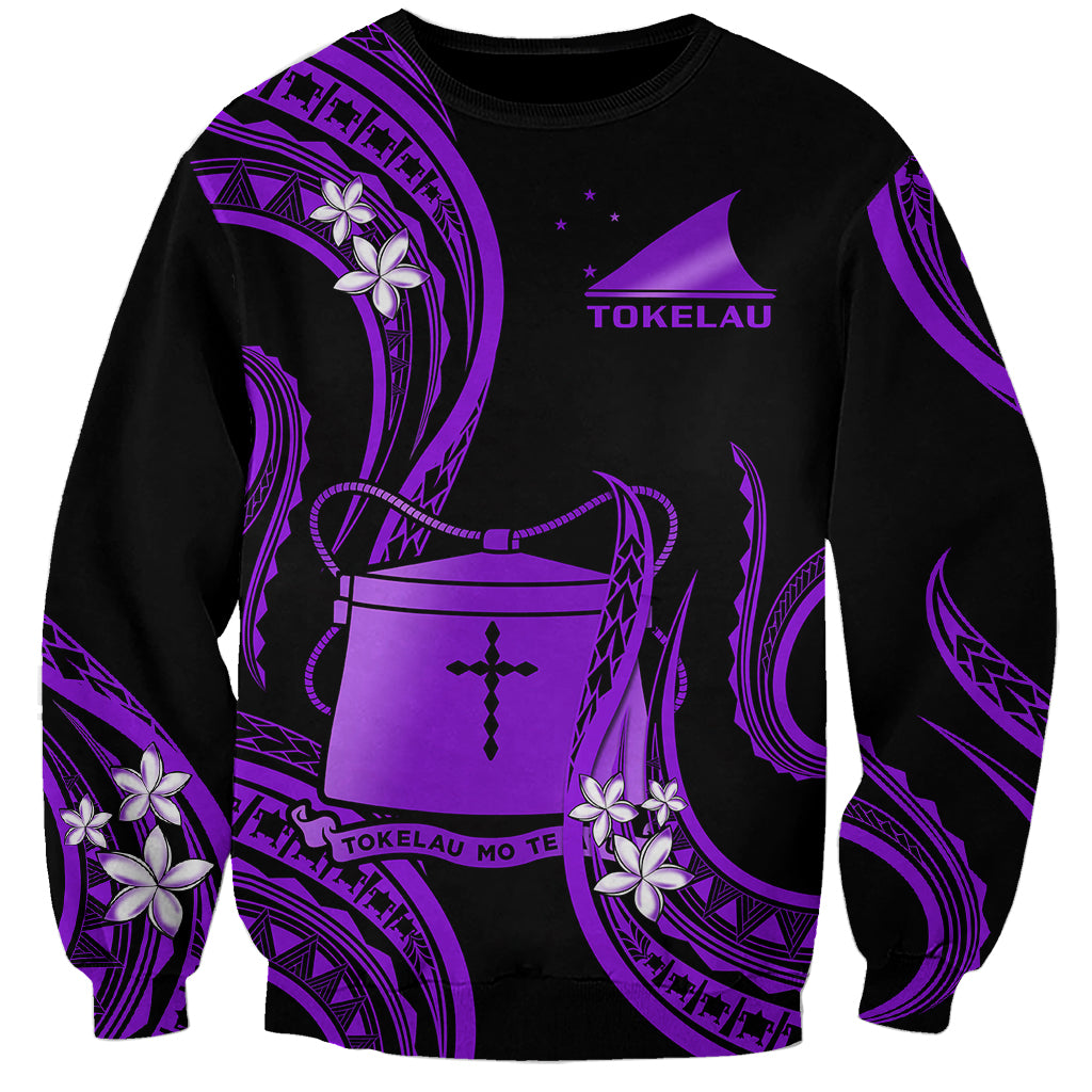 Tokelau Sweatshirt Tokelauan Tatau With Badge Purple LT14 Unisex Purple - Polynesian Pride
