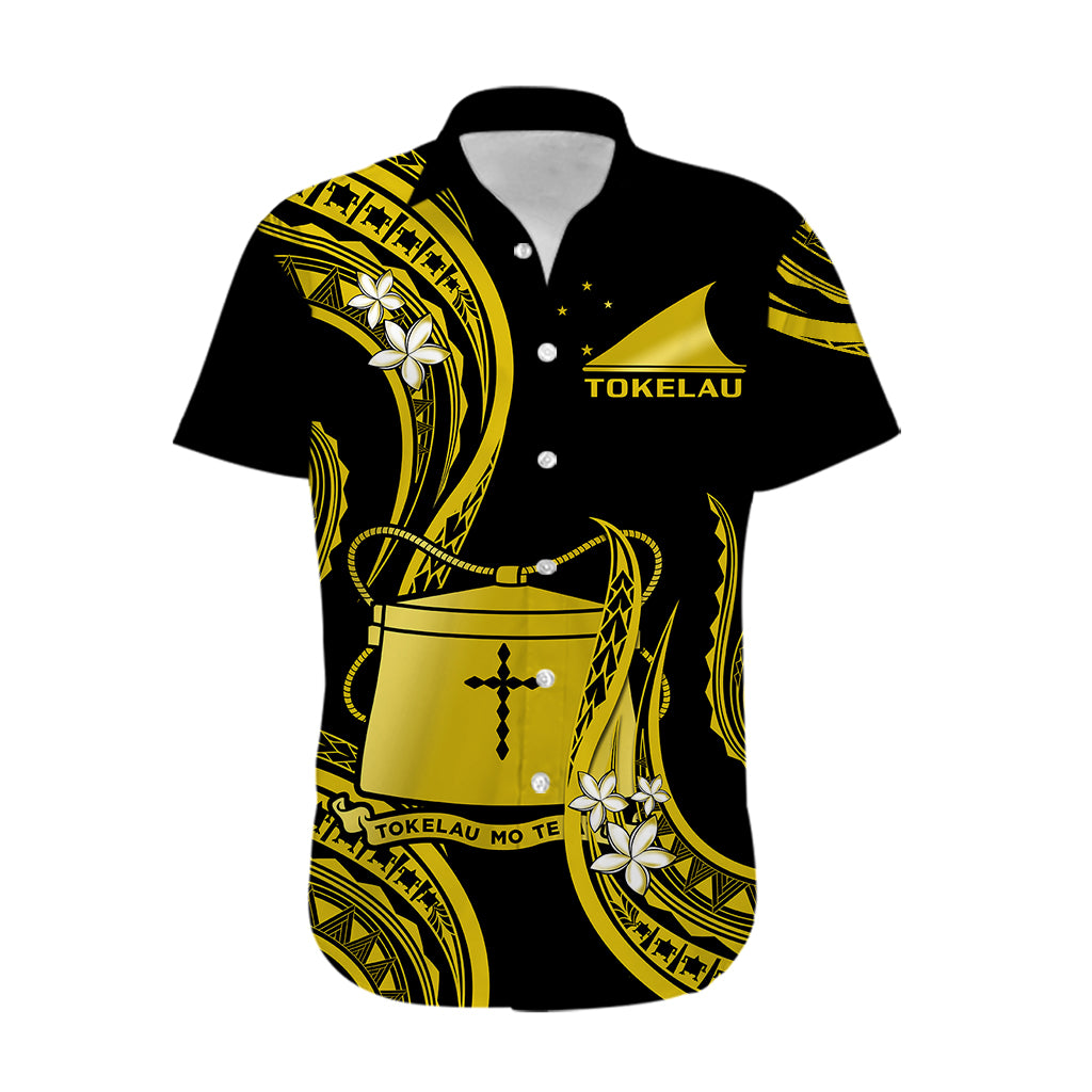 Tokelau Hawaiian Shirt Tokelauan Tatau With Badge Yellow LT14 - Polynesian Pride