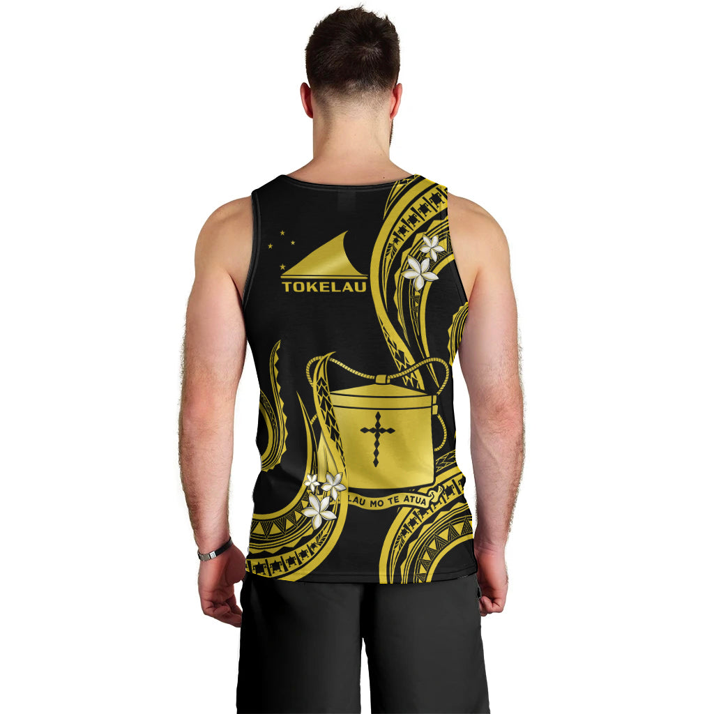 Tokelau Men Tank Top Tokelauan Tatau With Badge Yellow LT14 - Polynesian Pride