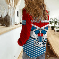 West Papua Women Casual Shirt Coat Of Arms And Morning Star Flag LT14 - Polynesian Pride