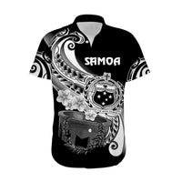 (Custom Personalised) Samoa Hawaiian Shirt Ula Fala Kava Bowl Plumeria Polynesian Black LT14 - Polynesian Pride