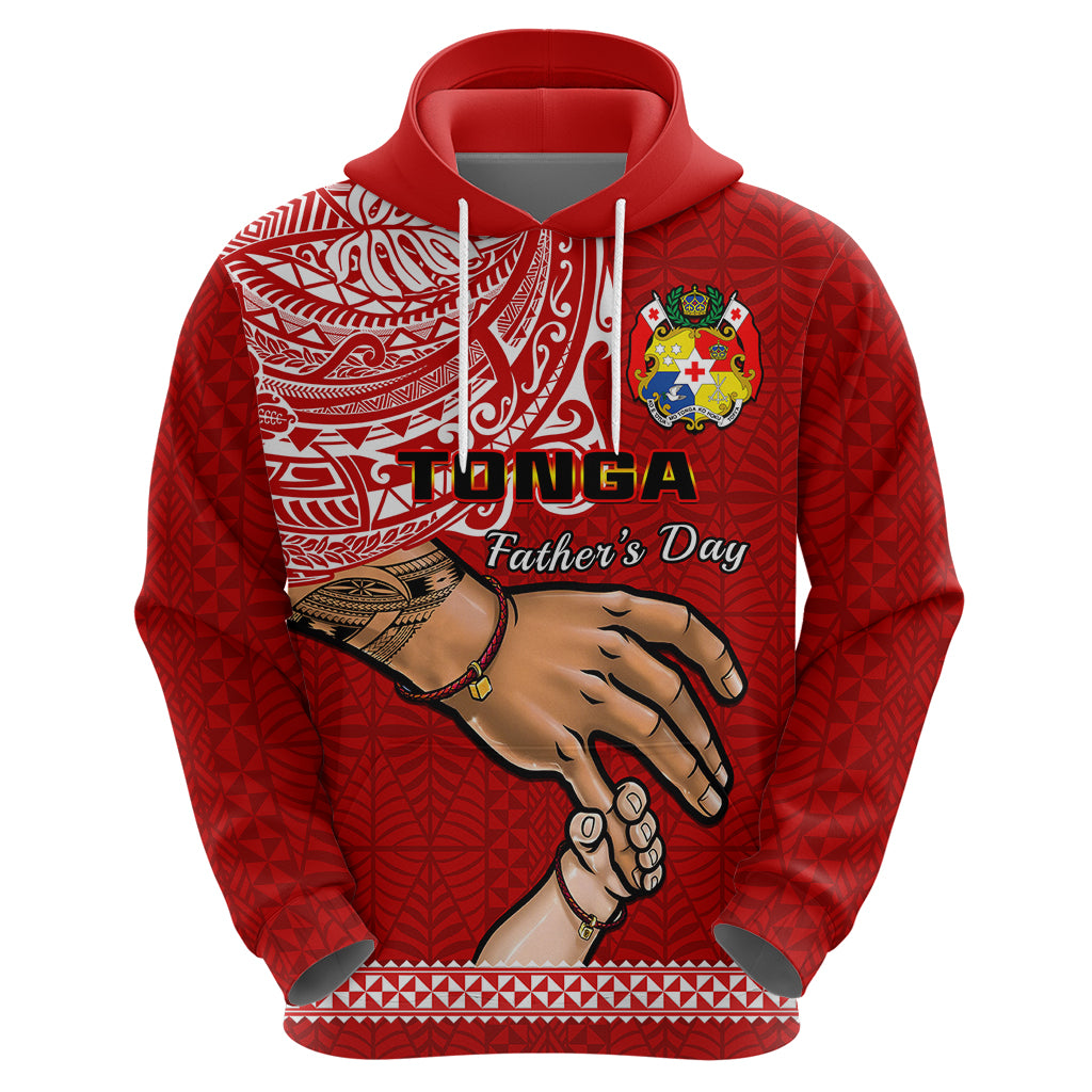 Tonga Fathers Day Hoodie Red Tongan Ngatu I Love You Dad LT14 - Polynesian Pride
