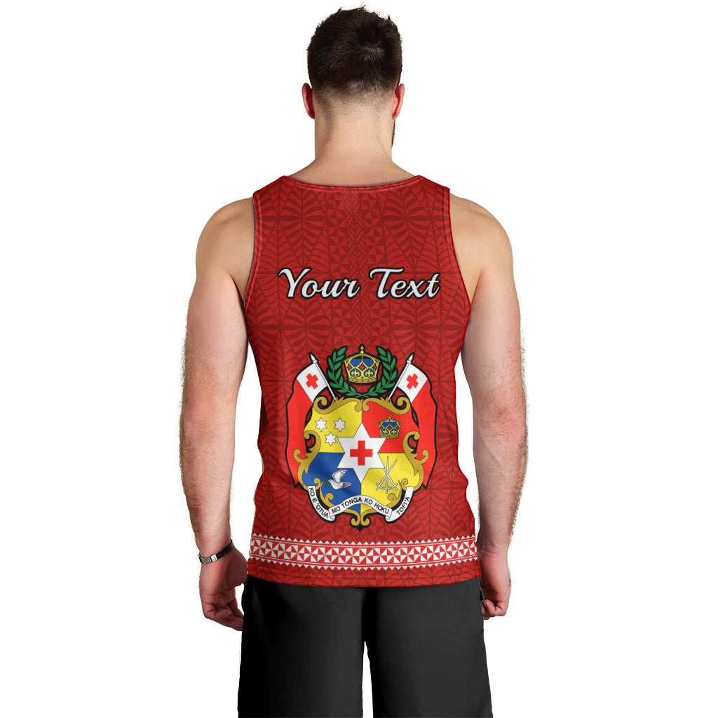 (Custom Personalised) Tonga Fathers Day Men Tank Top Red Tongan Ngatu I Love You Dad LT14 - Polynesian Pride
