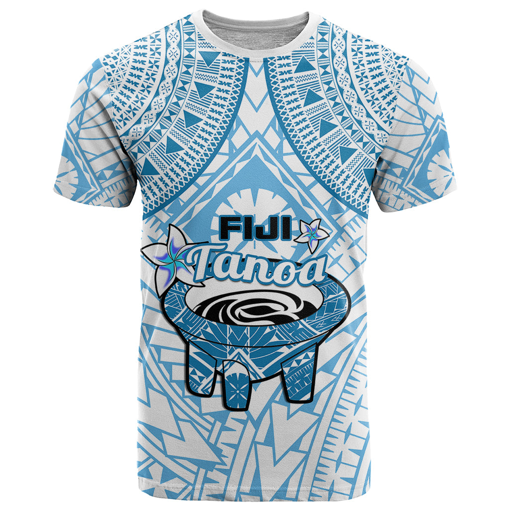 Fiji Tanoa T Shirt Kava Bowl Fijian Tapa Blue Pattern LT14 Blue - Polynesian Pride