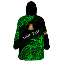 (Custom Personalised) Ribaberiki Kiribati Coat Of Arms Mix Green Polynesian Wearable Blanket Hoodie LT14 - Polynesian Pride