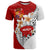 Tonga Kava Bowl T Shirt Tongan Kupesi Ngatu Pattern White LT14 Red - Polynesian Pride