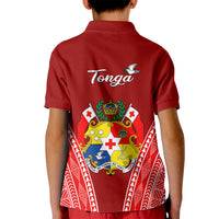 Tonga Heilala Flowers Kid Polo Shirt Tongan Ngatu White Special Verison LT14 - Polynesian Pride