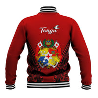 Tonga Heilala Flowers Baseball Jacket Tongan Ngatu Black Special Verison LT14 - Polynesian Pride