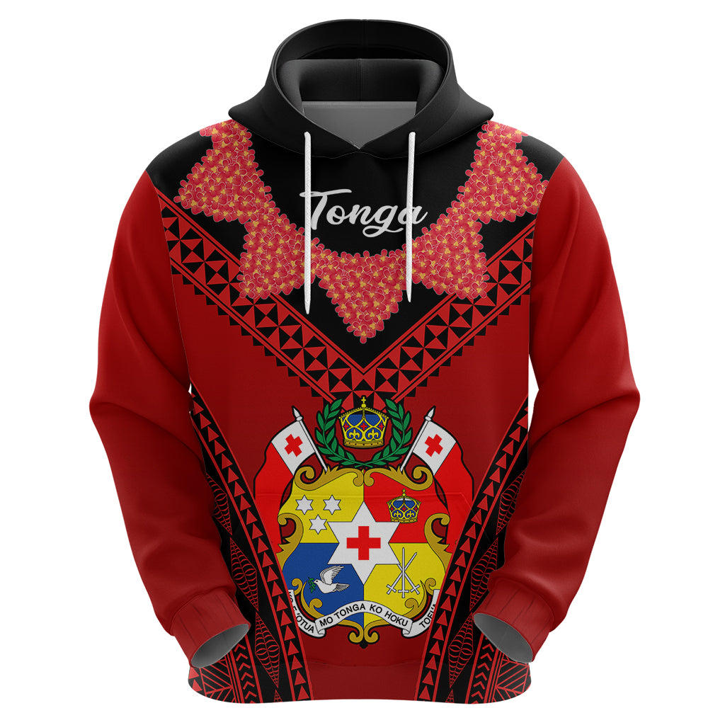 Tonga Heilala Flowers Hoodie Tongan Ngatu Black Special Verison LT14 - Polynesian Pride