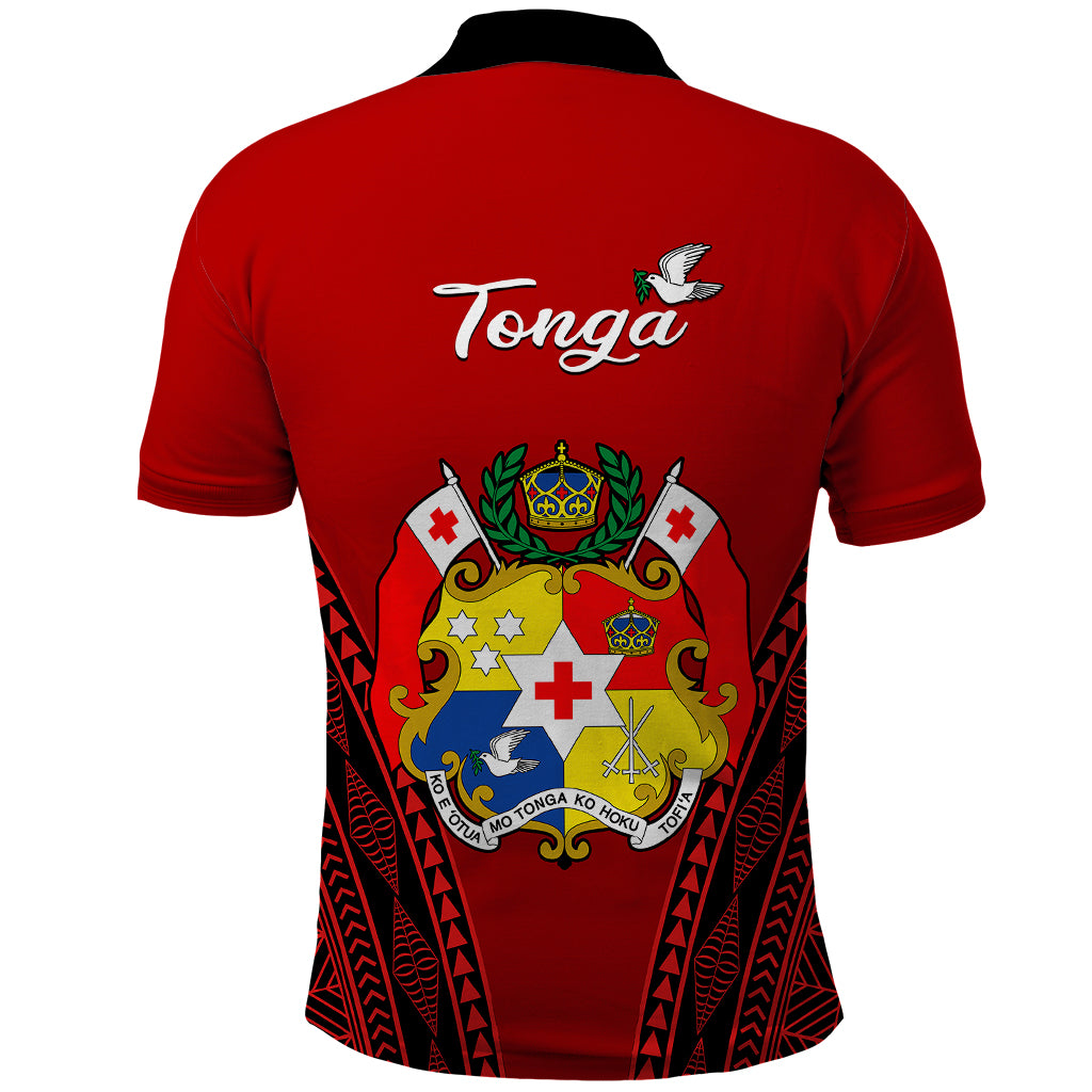 Tonga Heilala Flowers Polo Shirt Tongan Ngatu Black Special Verison LT14 - Polynesian Pride
