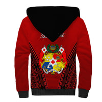 (Custom Personalised) Tonga Heilala Flowers Sherpa Hoodie Tongan Ngatu Black Special Verison LT14 - Polynesian Pride