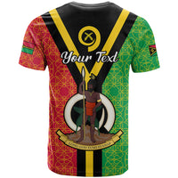 Custom Vanuatu T Shirt Kava Bowl Mix Sand Drawing Flag Style LT14 - Polynesian Pride